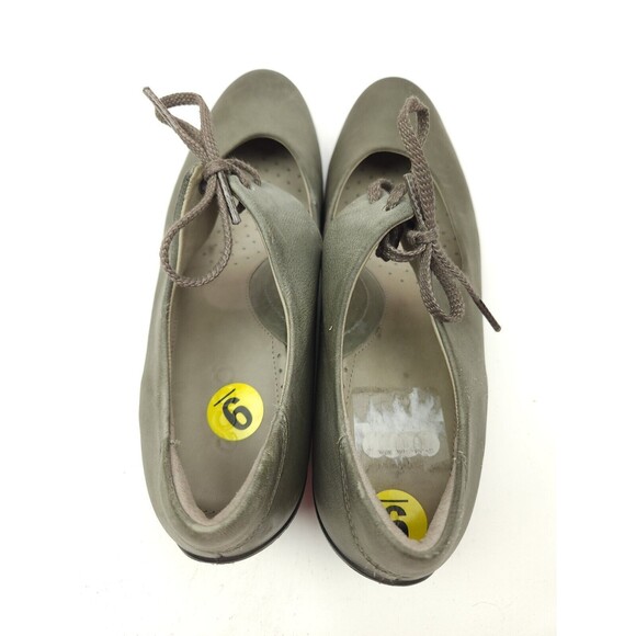 ECCO Sculptured Mary Jane Pumps Distressed Gray Leather Laces  EU 40 US 9-9.5 - Picture 6 of 9